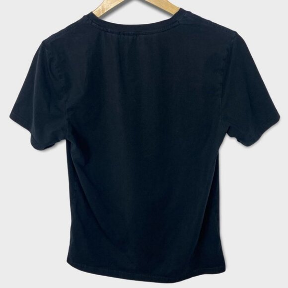 Playboy Black T-Shirt Short Sleeve Crew Neck Tee Graphic Size Small Top Floral - Picture 3 of 12